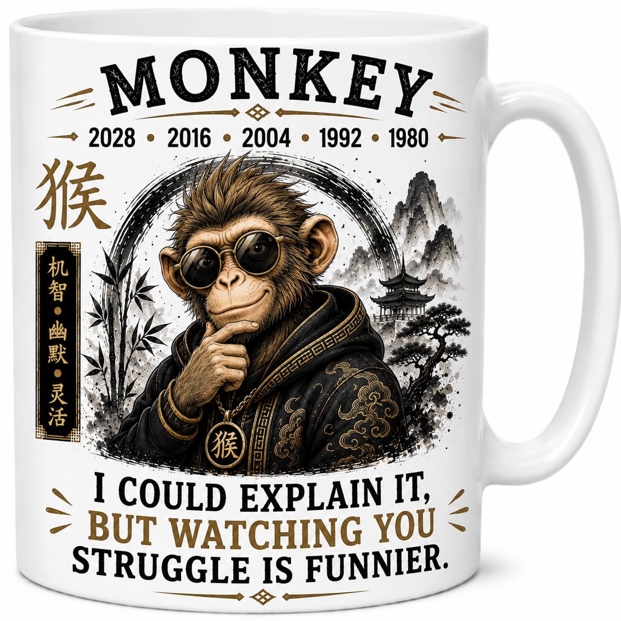 Chinese Zodiac Monkey Mug