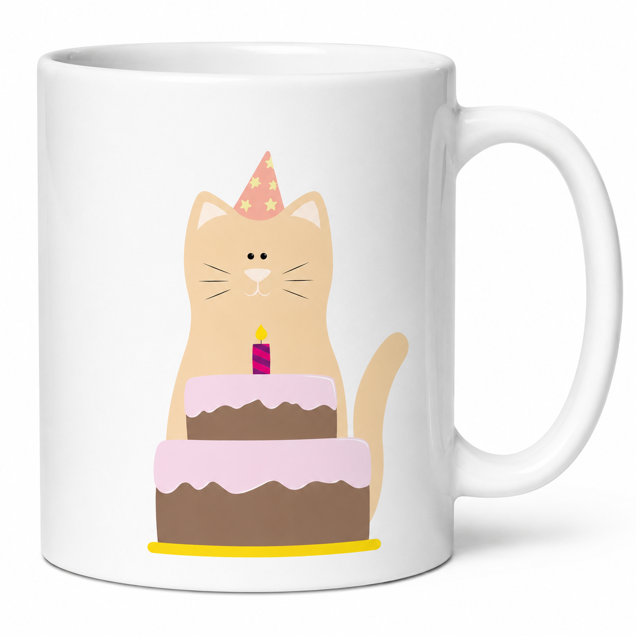 Birthday Cat with Cake Mug