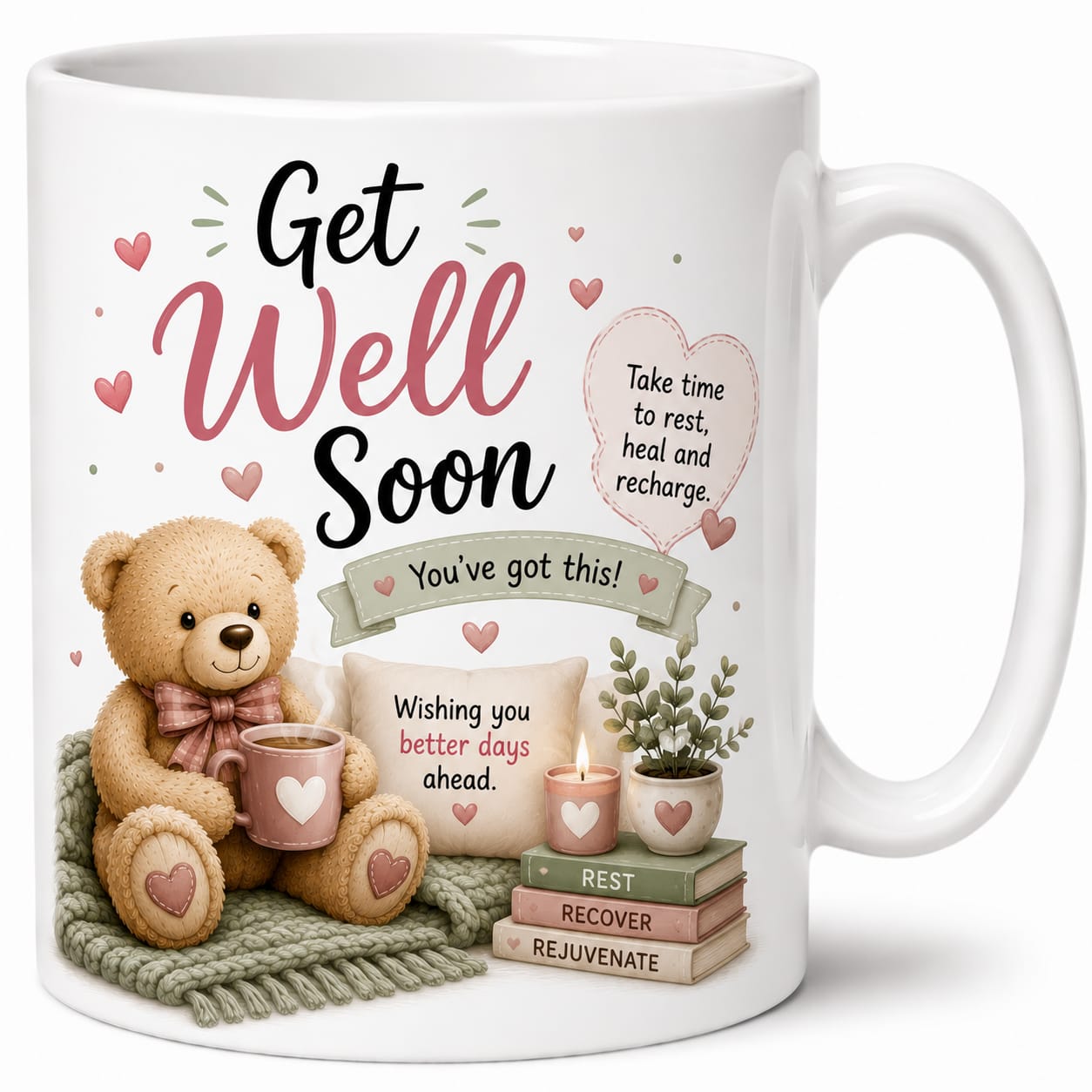 Get Well Soon Teddy Book Mug
