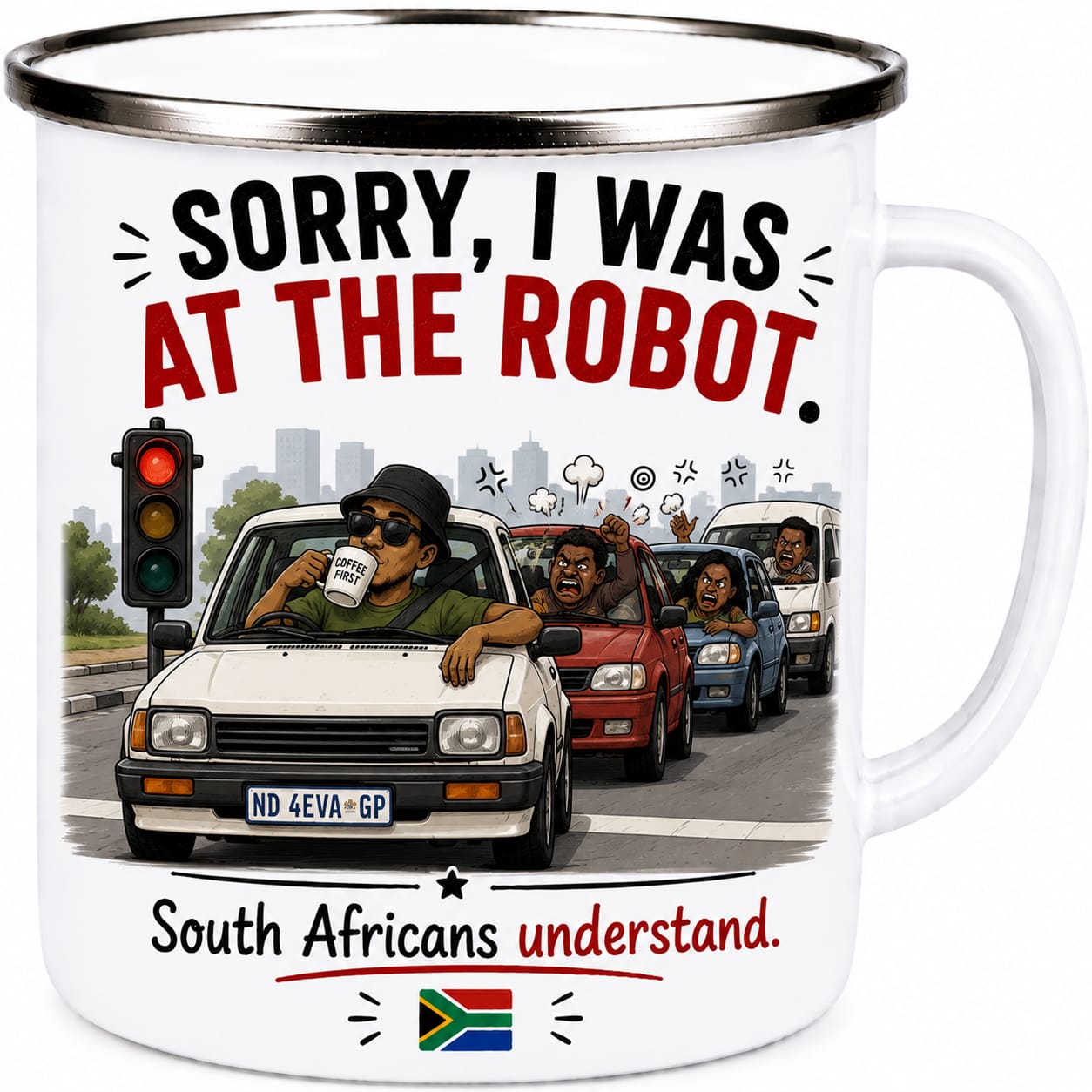At the Robot — Metal Mug