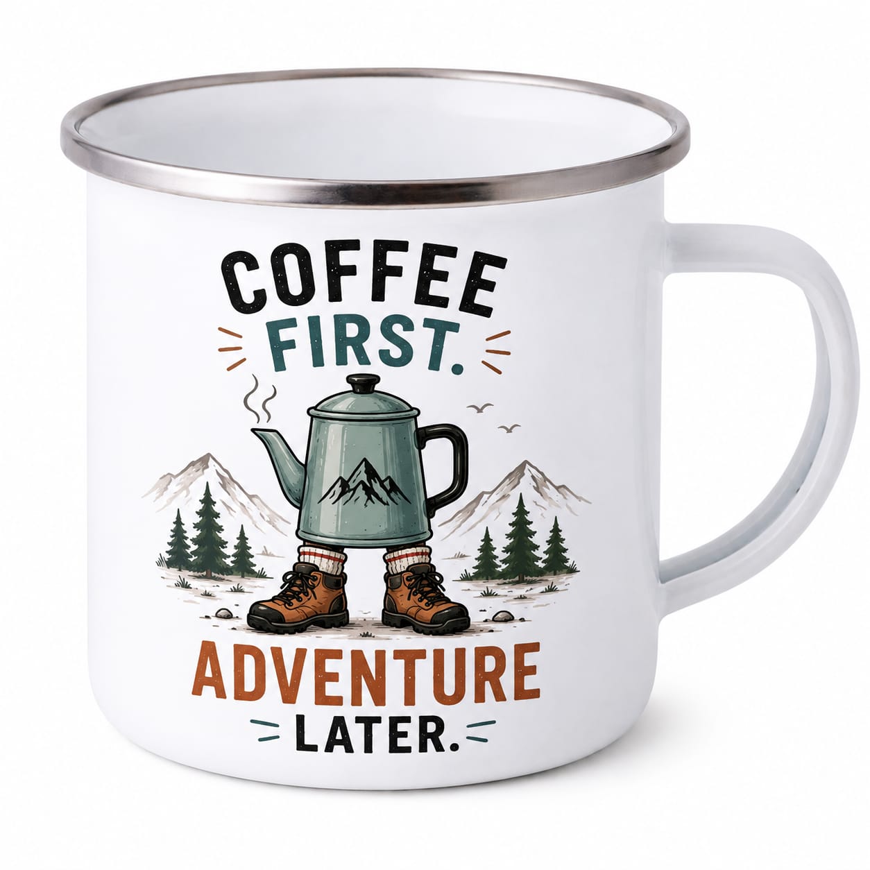Coffee First — Metal Mug