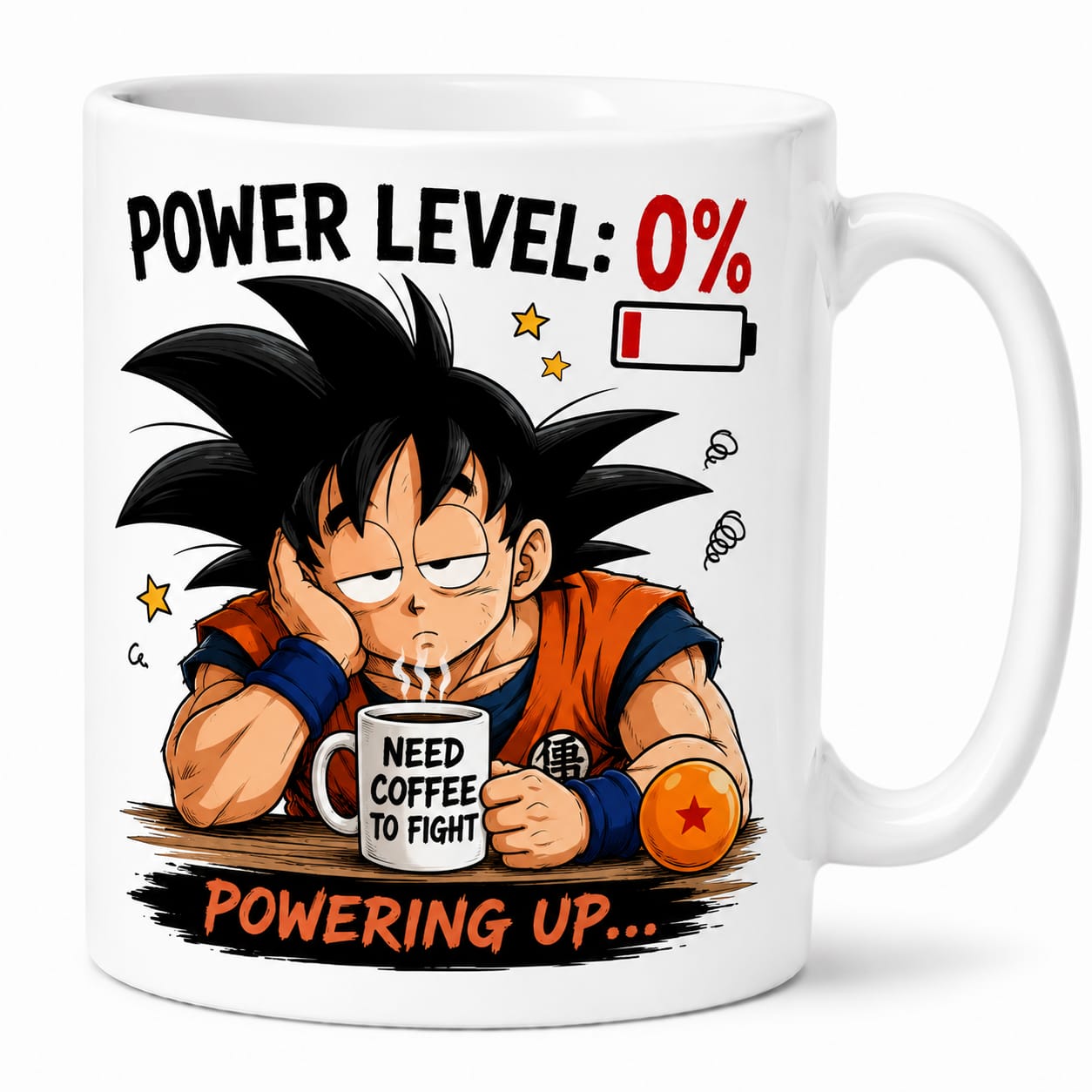 Power Level 0% — Goku Mug